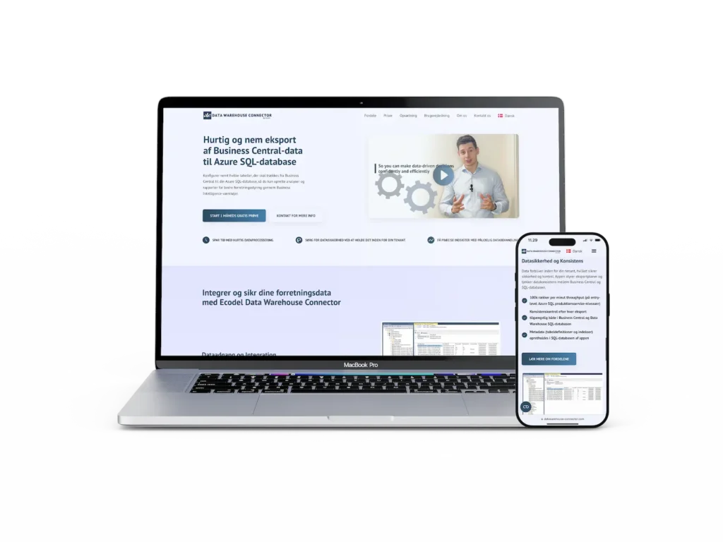 datawarehouse connector app hjemmeside